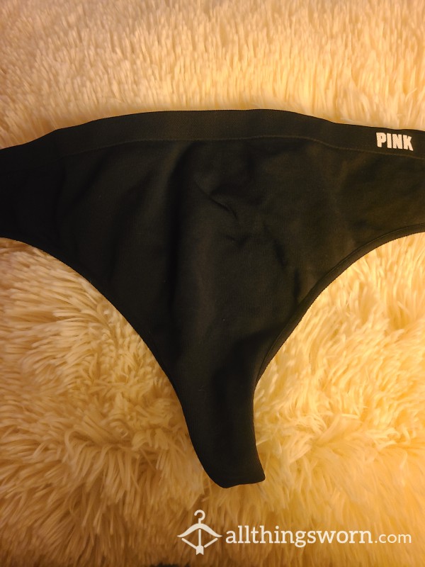 Victorias Secret PINK Black Thong & Pic