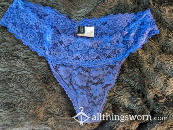 Violet Lace Wide Trim Thong