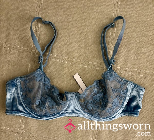 VS Blue Velvet And Lace Bra