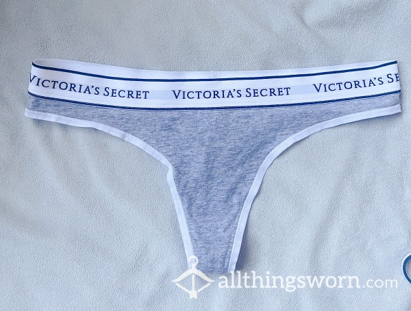 VS White Logo Band Cotton Thong