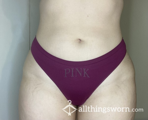 VS PINK Burgundy Spandex Thong