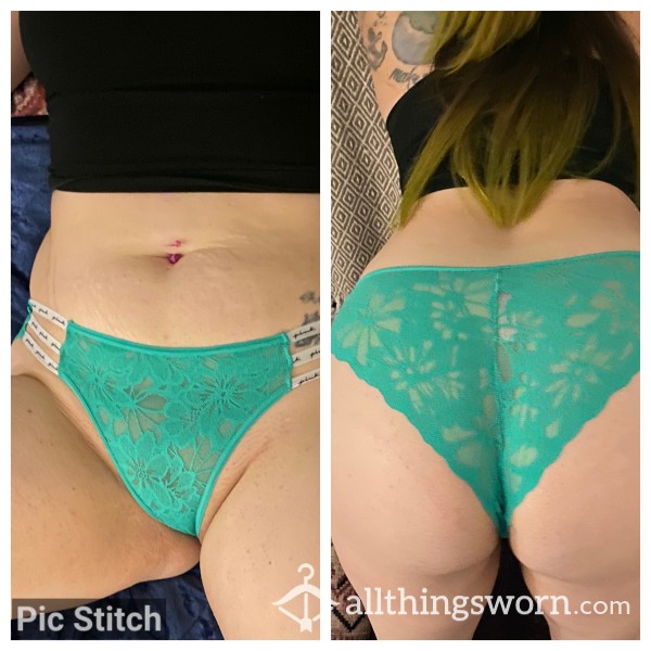 Vs Pink Green Lace Cheekies