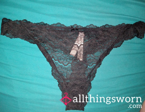 Vs S**y Black Lace Thongs