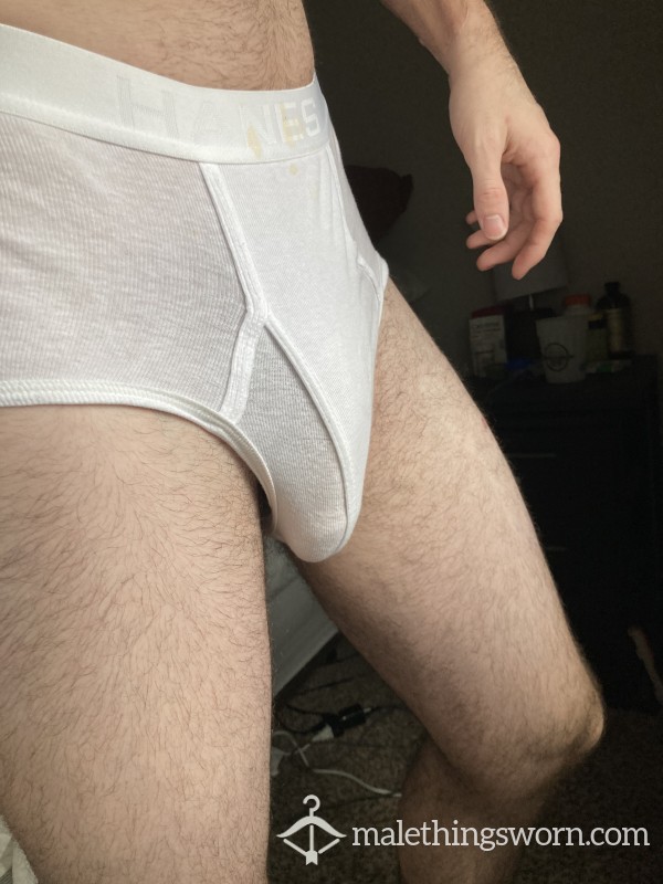 MADE TO ORDER - Week Worn - Sweaty Cotton White Briefs - Customizable - $20 Shipped