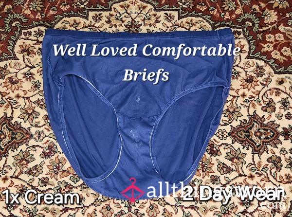 Well Loved 2 Day Wear Creamy Navy Briefs