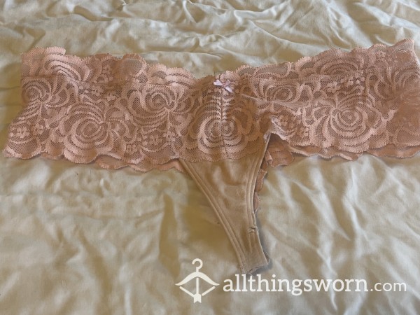 Most Saved Thong! 💕 Well-loved Thick Band Lacy Pink VS PINK Thong