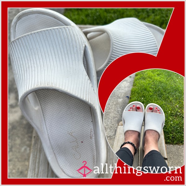 Well Loved White Slip On Shoes Size Medium