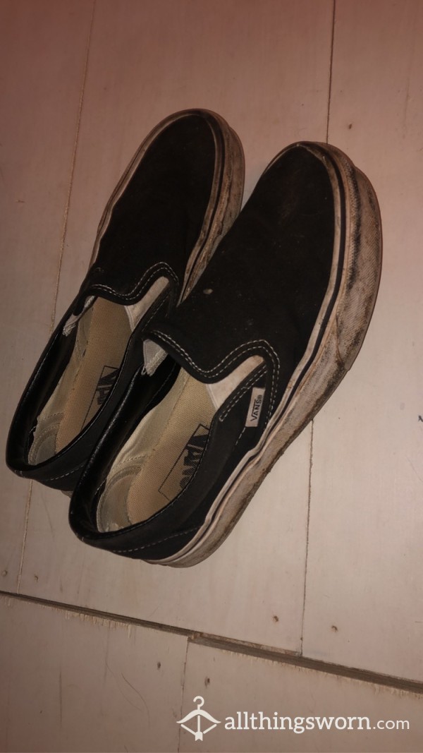 Well Used, Dirty Black Slip On Vans