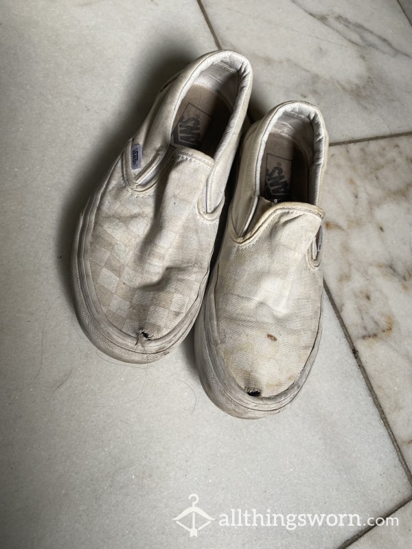 Well Used Slip-On White Vans 3