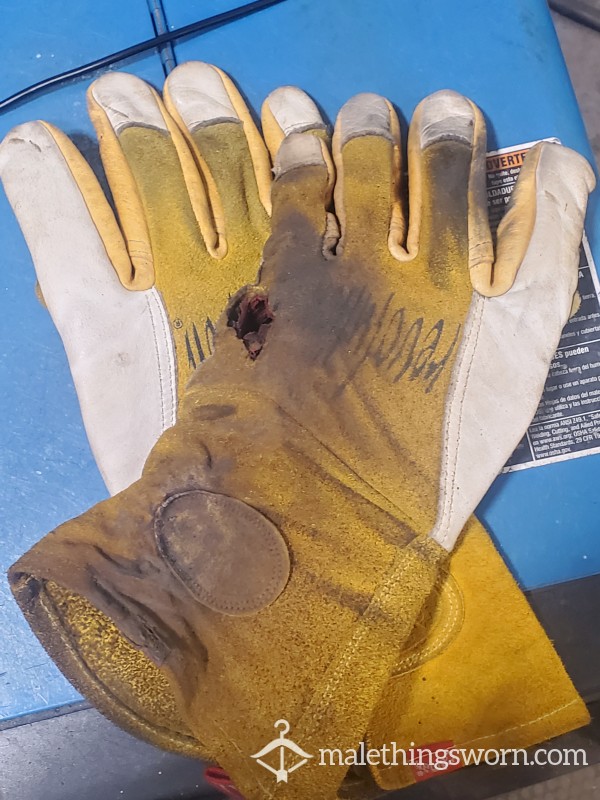 Well Used Xxl LEATHER Welding Gloves