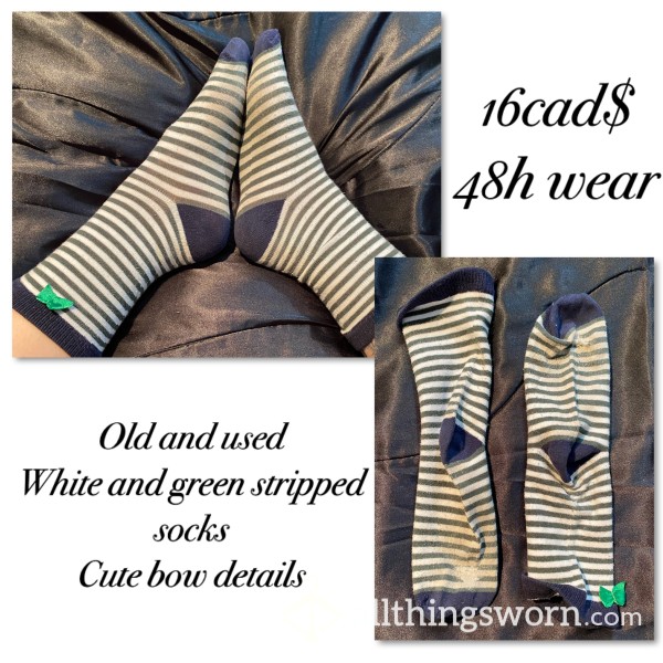 Well Worn And Dirty Cute Stripped Socks 48h Wear