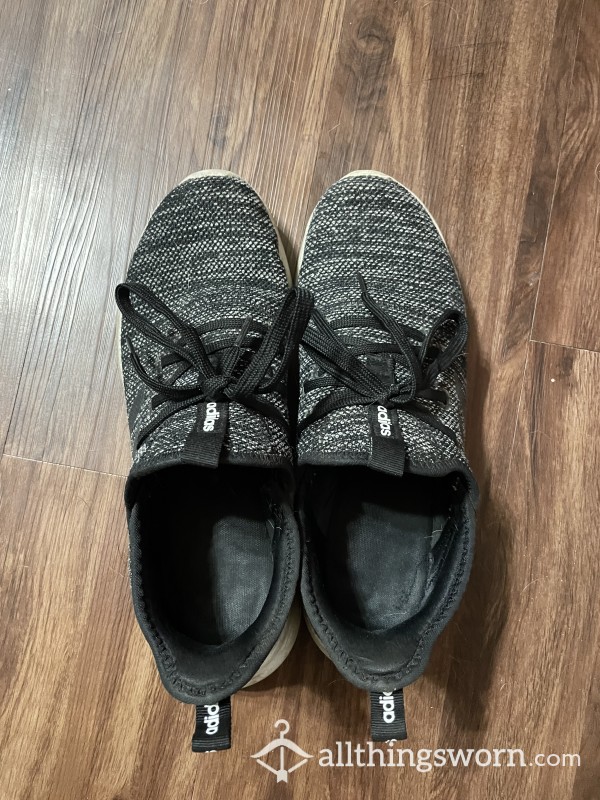 Well Worn Black Adidas Cloud Foam Sneakers