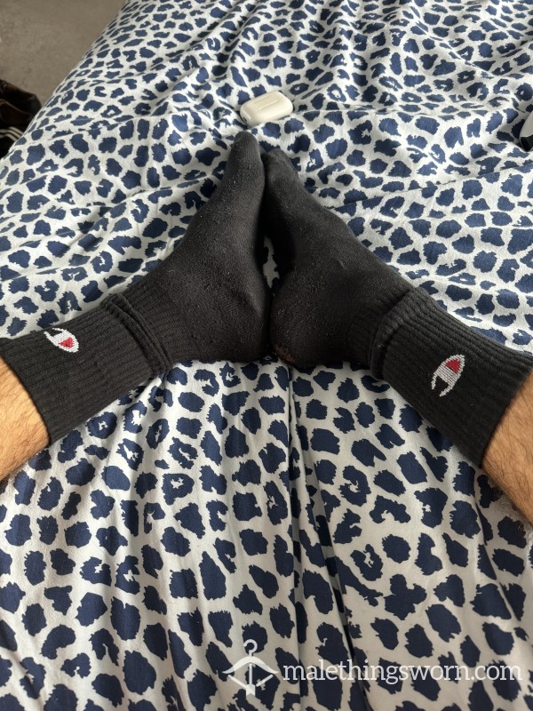 Well Worn Black Champion Socks