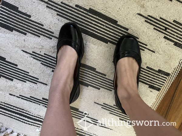 Well Worn Black Flats