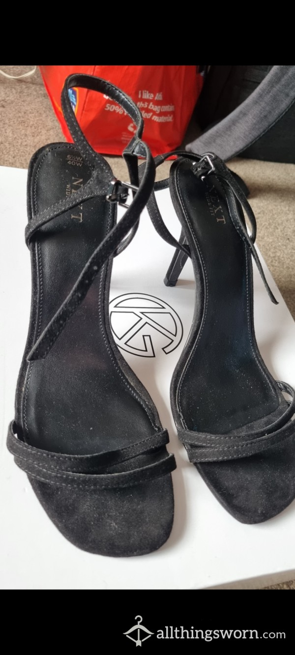 Well Worn Black Heeled Sandals