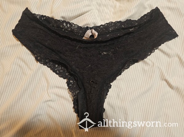 Well Worn Black Lace Cheeky Panties