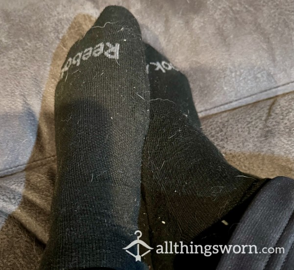 Well Worn Black Reebok Socks