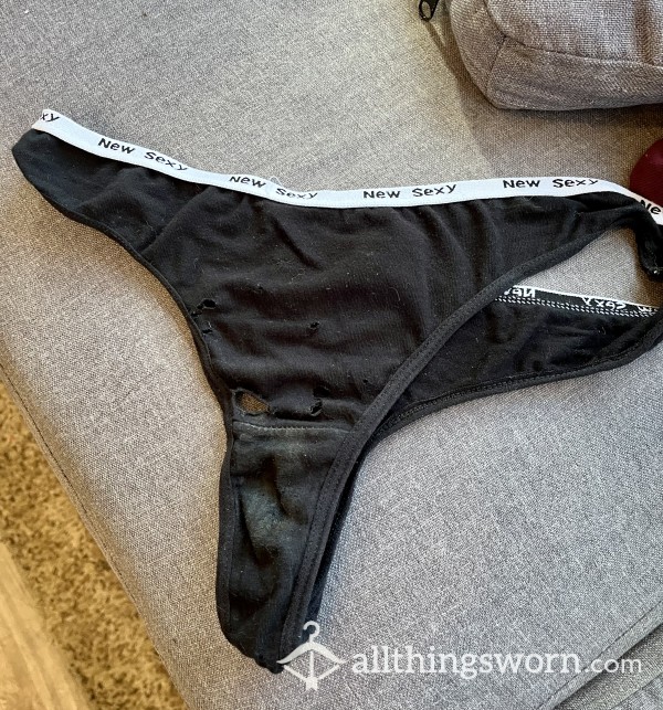 Well Worn Black Thong