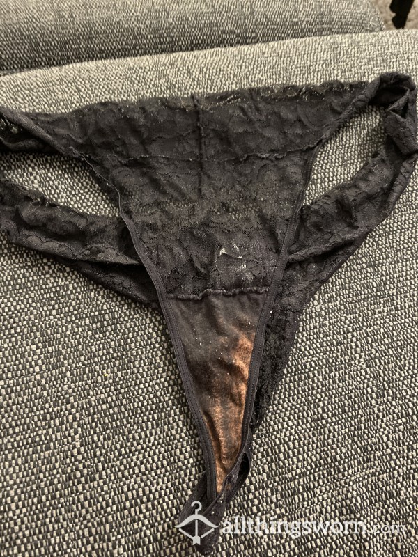 Well Worn Black Thong