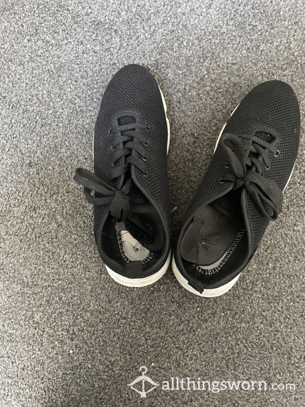 Well Worn Black Trainers