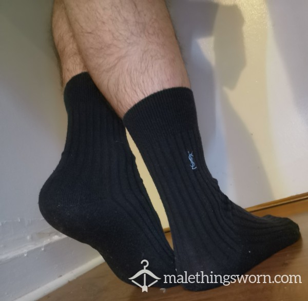 Worn Black YSL Dress Socks