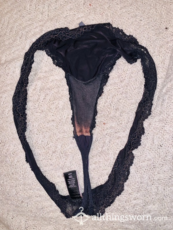 Well-Worn Bleached Black Victoria Secret Panties