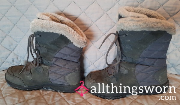 Well Worn Gray Winter Boots