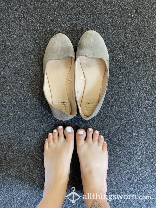 Well Worn Grey Flats