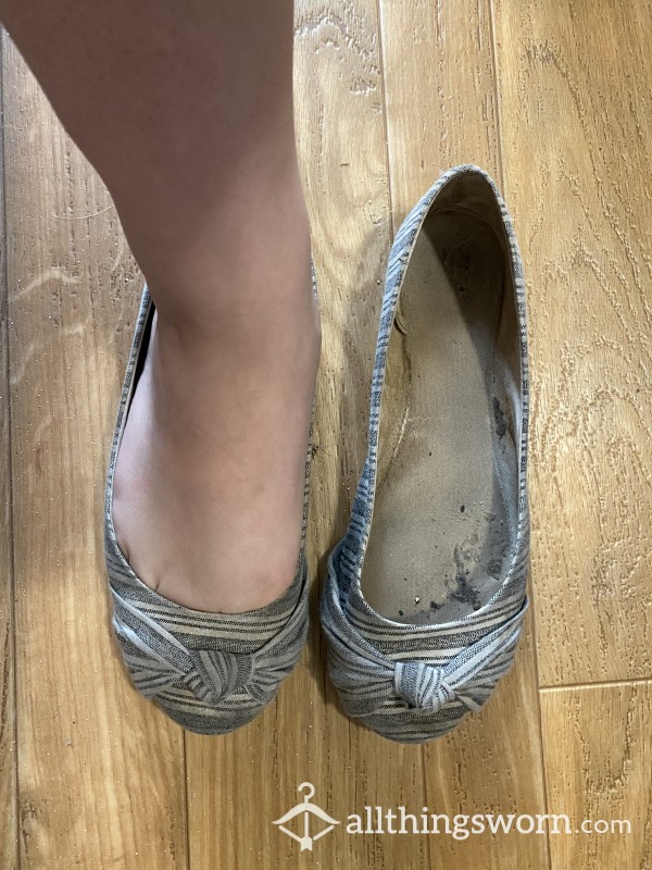 Well Worn Grey Flats