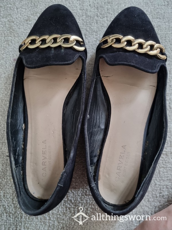 Well Worn Kurt Geiger Black Flats