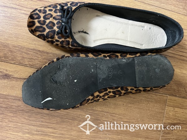 Well-worn Leopard Print Ballerina Flats