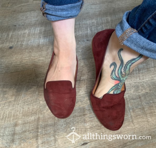 Well-Worn Maroon Flats