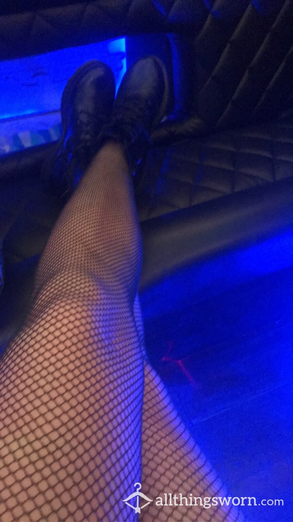 Well Worn No Panties Fishnet Pantyhose