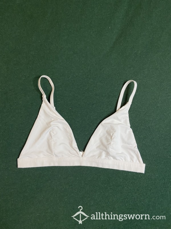 Well-Worn, Soft, White, Thin Bra