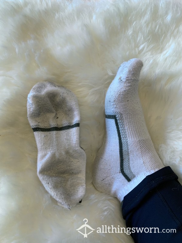 Well Worn White Ankle Socks