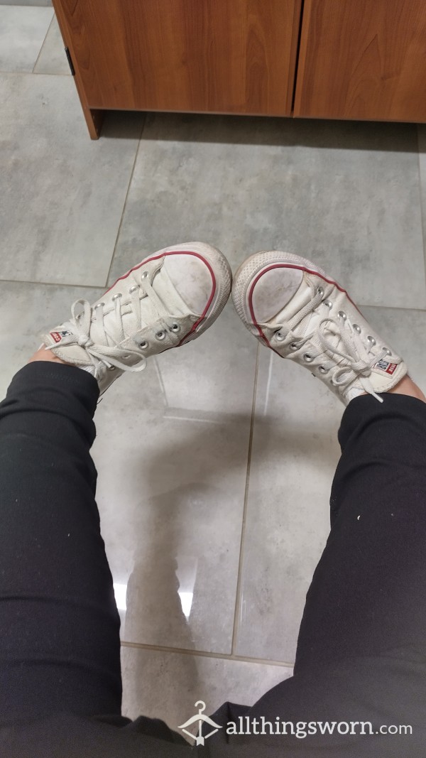 Well Worn White Converse