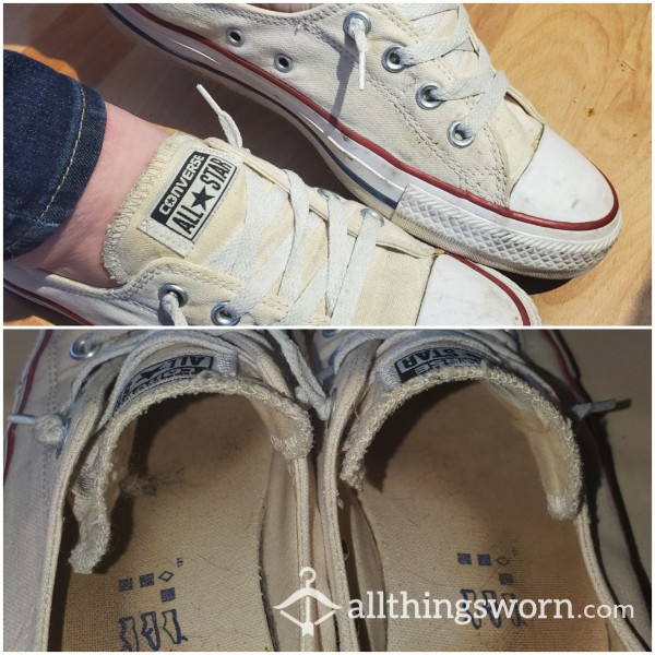 Well Worn White Converse- Verified Premium Seller