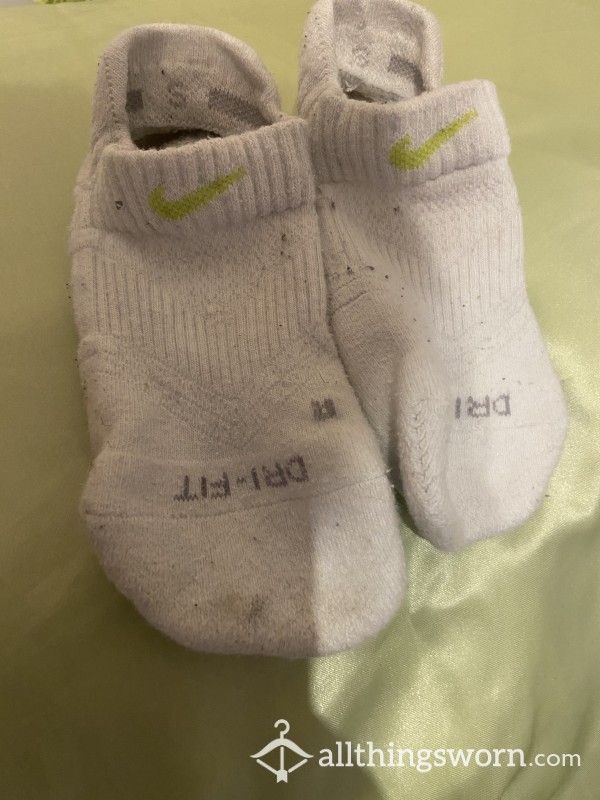 Well Worn White Nike Sport/gym/workout Socks