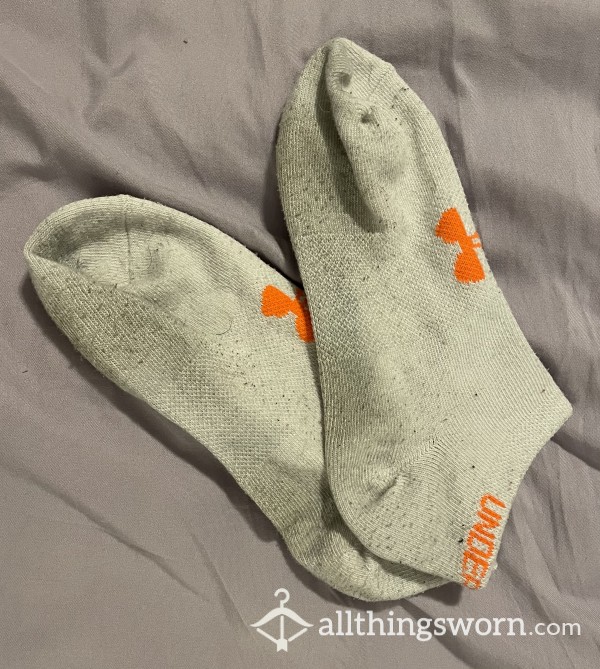 Well Worn White Under Armour Socks