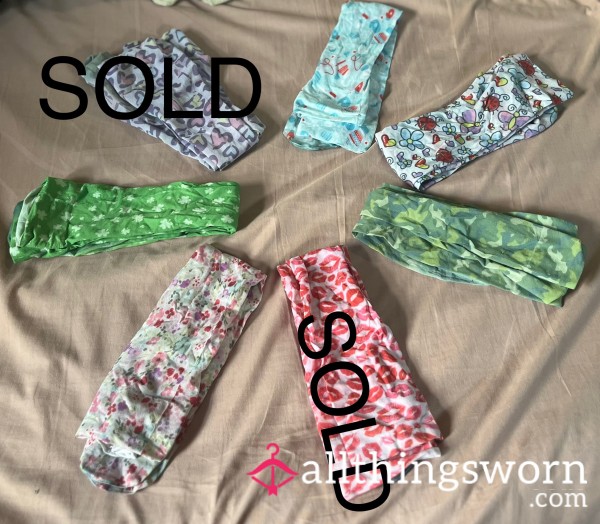 Well Worn/Used Nylon Knee High Compression Socks For Nurses With Sweaty Feet - Choose Your Favorite Pattern - Price Includes US Shipping And Pic Of My Feet In Your Pair