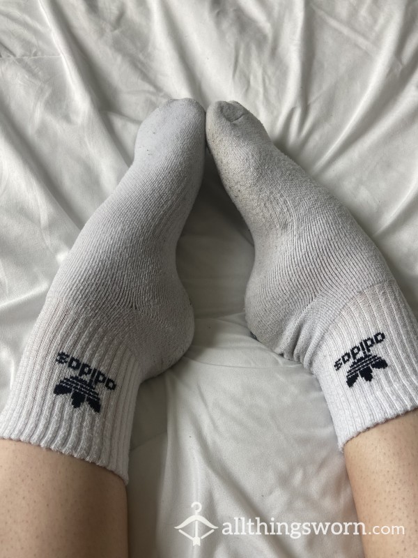 White Adidas Gym Crew Socks🤍