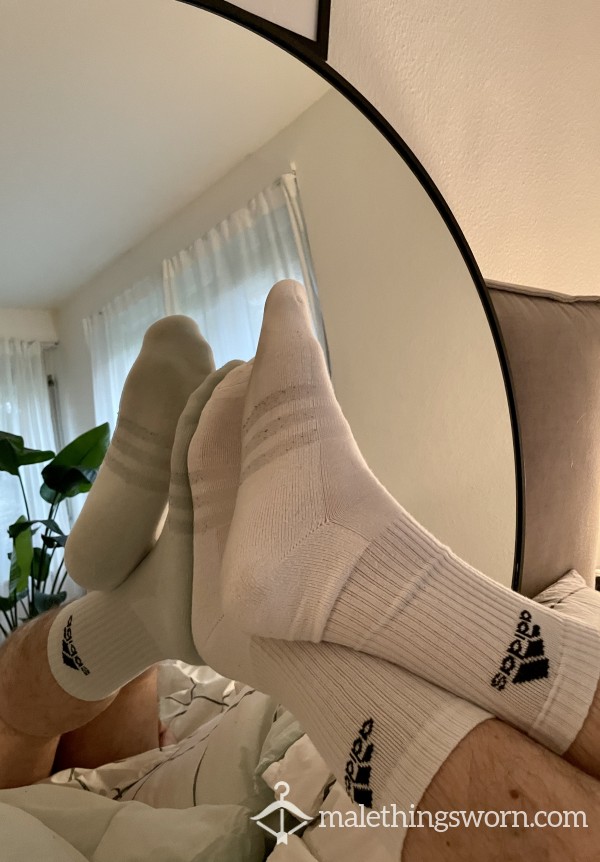 White Adidas Socks