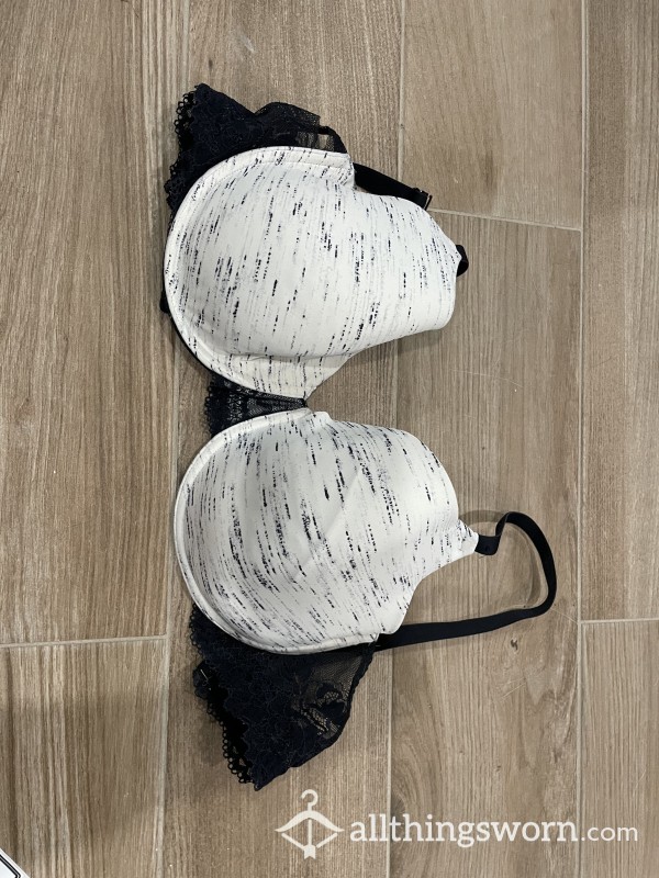 White And Black Lace Bra