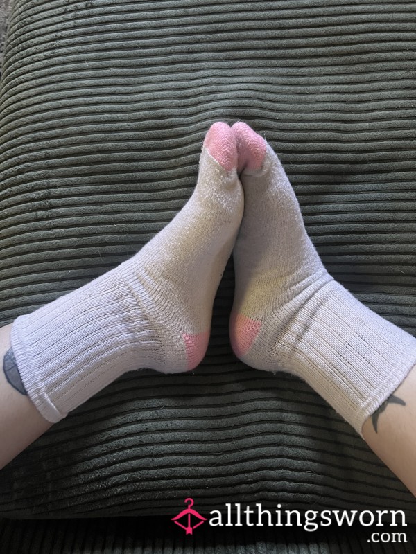 White And Pink Socks