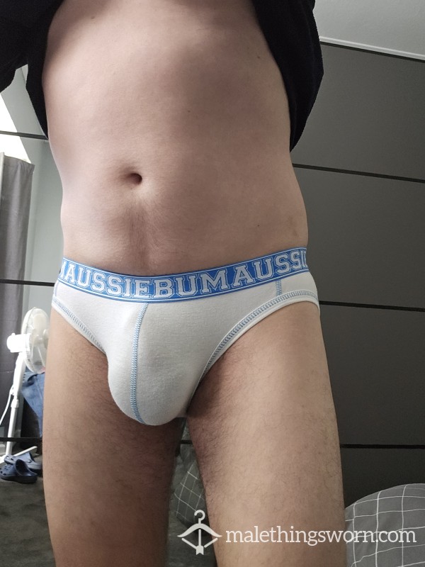 White Aussieb*m Briefs