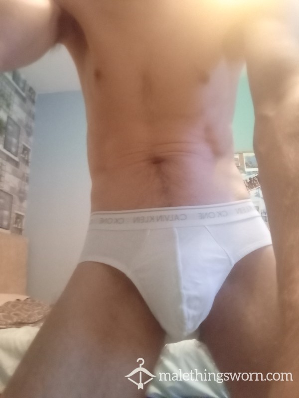 White CK One Briefs Well-worn Tight