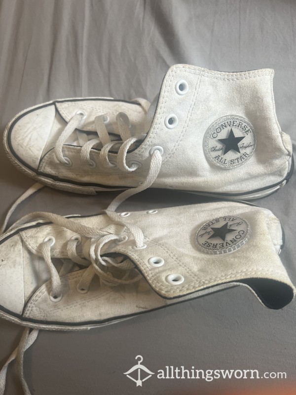 White Converse Well Worn