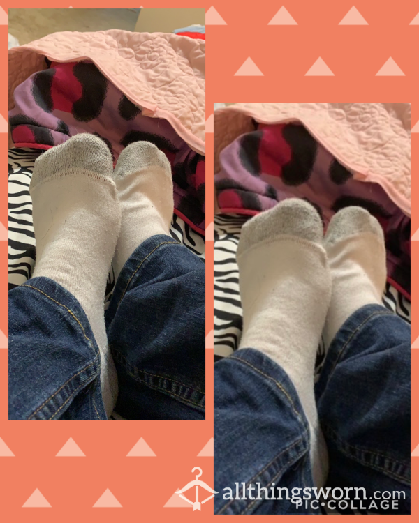 White Cotton Ankle Socks