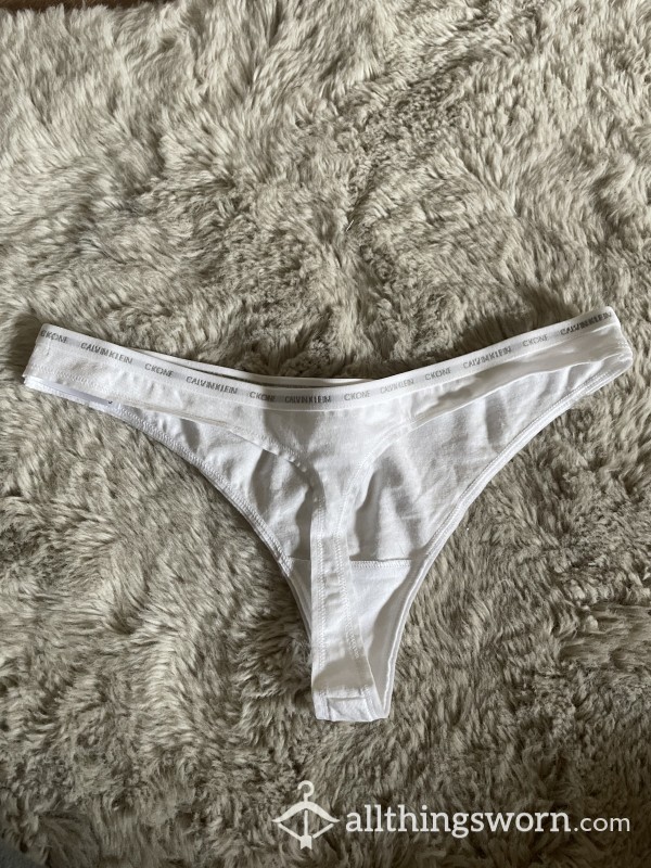 White Cotton Thong