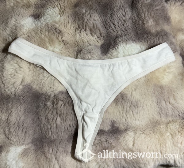 White Cotton Thong